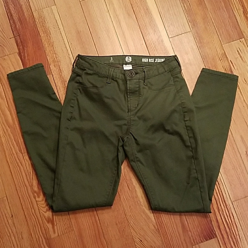 Olive Green High Rise Jeggings